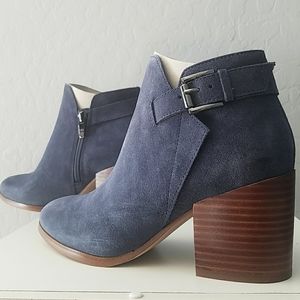 Marc Fisher Vandy Blue Suede Ankle Boots